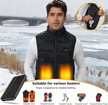 Powerbank 10000mAh для обігрівальної жилетки та одягу | UL2056 | Сумісний з жилеткою, штанами, термобілизною, чоловічий/жіночий | 5V/2A