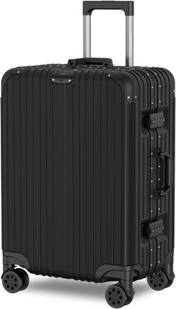 Набір валіз Voyagoux 2 шт. - 39L & 113L, з жорстким корпусом, TSA-замком, ABS, 4 колеса 360°, міцний та легкий, рожеве золото (72L, чорний)