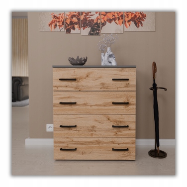 Шафа для взуття Stiv-Meble, 71,2 x 82,9 x 35 см, антрацит, дуб вотан
