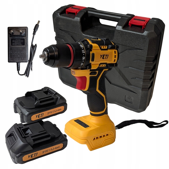 Акумуляторний безщітковий шурупокрут YETI TOOLS 21V (60Нм) з 2 акумуляторами