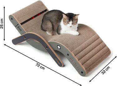 Крісло-лежанка для котів Beach Chair від CanadianCat Company: крізь-доріжка, лежанка, гамак | 70 x 35 x 25 см