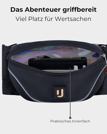 Чоловіча та жіноча поясна сумка Johnny Urban Jimmy 2в1 - рюкзак, складаний, для фестивалів, мультифункціональна, водовідштовхувальна (Чорний)