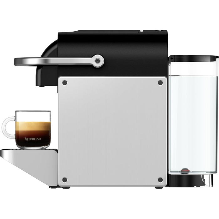 Кавова машина-капсульна Nespresso De'Longhi Pixie EN127.S, 19 бар, 1260 Вт, сріблясто-чорна, компактний дизайн, ECO-режим, дві програмовані кнопки