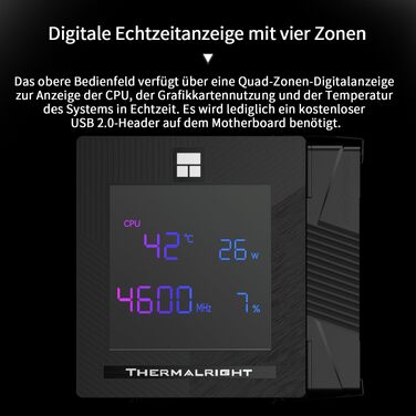 Кулер для процесора Thermalright Phantom Spirit 120 Digital SNOW, 7 теплових трубок, 2 вентилятори 120мм PWM, цифровий дисплей, білий, для AM4/AM5/LGA1700/1851/1200