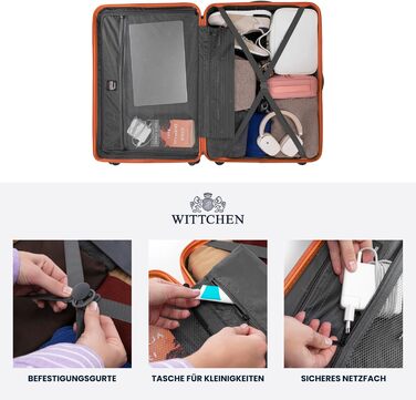 Набір валіз WITTCHEN COMODO Line: 3 шт., ABS, телескопічна ручка, TSA-замок, 4 колеса (Оранжевий)