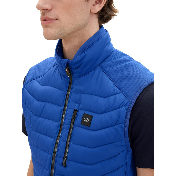 Жилет чоловічий TOM TAILOR Hybrid з коміром, розмір L, колір Hockey Blue