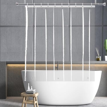 Шторка для душу YISURE, 120 x 200 см, прозора, водонепроникна, з магнітами, для ванни