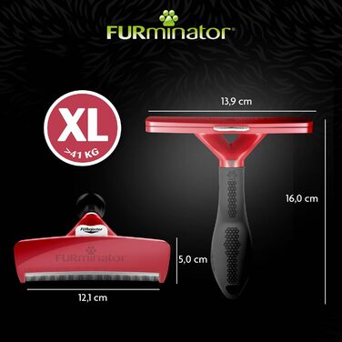 FURminator для собак XL: щітка для видалення підшерстка для великих собак, покращений дизайн (прозора, для короткошерстих)