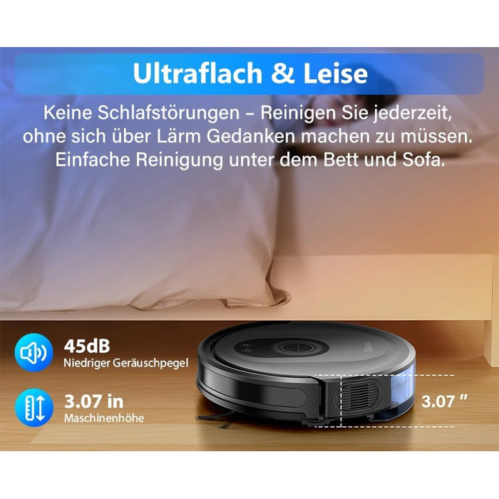 Робот-пилосос 2-в-1 з функцією миття Tikom G8000 Max, 5000Pa, самостійна зарядка, Wi-Fi, 150 хв, для тварин, килимів, твердих підлог, чорний