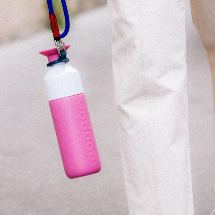 Dopper 580ml Insulated Stainless Steel Water Bottle - Leakproof, Keeps Drinks Cold for 24h / Hot for 9h - Thermos, Coffee Mug, Tea Bottle - Pelican Pink
