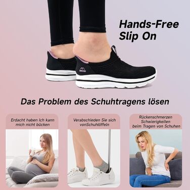 Жіночі сліпони: зручні кросівки для ходьби, бігу та фітнесу. Модель 2643, чорний колір, розмір 40 EU