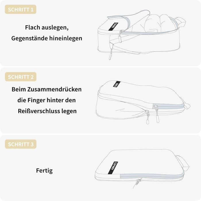 Набір кубиків-органайзерів для подорожей Cipway, 6 шт, білий, розширюваний, ультралегкий