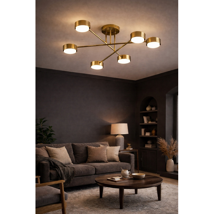 Підвісна люстра Elko-Lighting Mono Gold, 6 точок освітлення, GX53