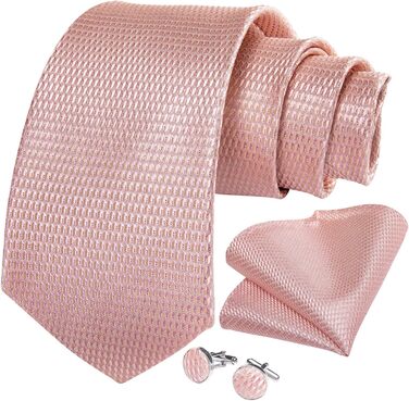 Чоловіча краватка DiBanGu, солідна шовкова краватка та нагрудна хустинка, краватка для весілля, краватка з нагрудною хустинкою, комплект, формальний стиль, рожевий колір
