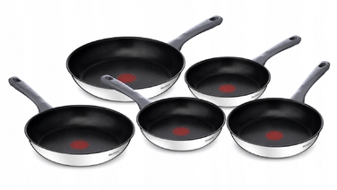 Набір сталевих сковорідок TEFAL Daily Cook (20/24/26/28/30 см), для індукційних плит