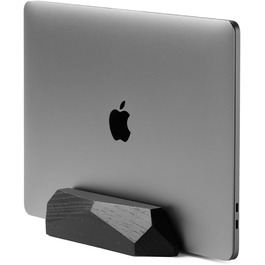 Oakwood Adjustable Wooden Laptop Stand - Desk Dock for MacBook Pro, MacBook Air, iPad - Handmade Black Stained Oak Wood