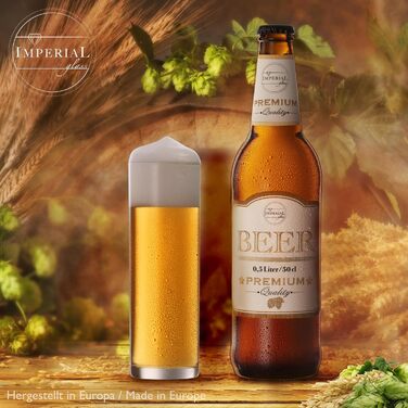 Набір склянок Kölsch Imperial 6 шт по 200 мл для пива Кельш, скляні, для мийки в посудомийній машині