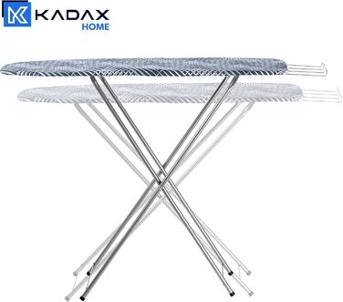 КADAX Прасувальна дошка з полицею, 104x30 см, дошка для прасування з парою та відкидною полицею для праски, компактна прасувальна станція з підкладкою з піни