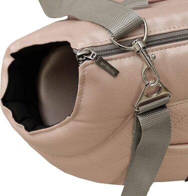 Сумка-переноска для собак та котів | Сумка на плече для тварин з гумкою та карабіном | до 15 кг | Матеріал: штучна замша (вельвет) | Розмір: L | Колір: Чорний (L, Рожева (штучна шкіра))