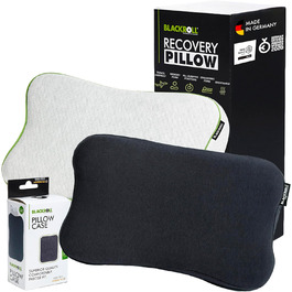 BLACKROLL® Recovery Pillow Set Jersey, orthopedic cervical pillow for the upper cervical spine made from memory foam - Made in Germany Pillow + cover in anthracite