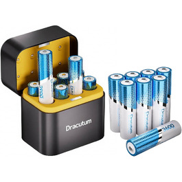 Акумулятори Li-ion AA 3600mAh 16 шт. з зарядним пристроєм, 1.5V, висока ємність, перезаряджувані