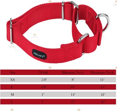 Нашийник для собак Mikivery Marraht з металевим декором, для малих, середніх та великих порід, червоний, регульований розмір (35.5-53 см, L: 43-60 см)