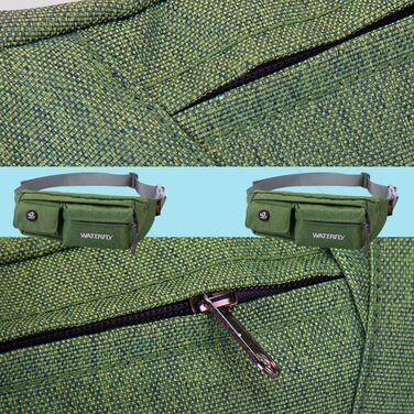 WATERFLY Поясна сумка на пояс для чоловіків та жінок: стильна сумка через плече для спорту, бігу, прогулянок з собакою, подорожей (Зелена)