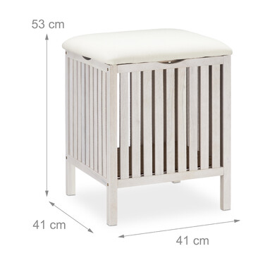 Relaxdays White Laundry Basket with Seat