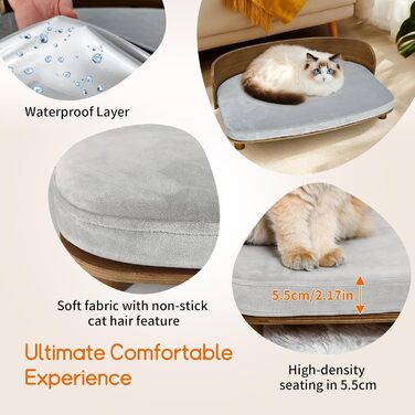 Диван для собак BinoPaw Elegantes з дерев'яним каркасом, підняте ліжко для домашніх тварин, диван для котів та собак до 20 кг, 83x57 см