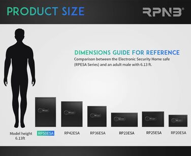 Електронний сейф RPNB Luxus Tresor з кодовим замком, 51 л – для дому, офісу, готелю, зберігання грошей та коштовностей