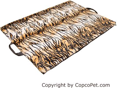 CopcoPet Dog Mat Alex 108 x 78 cm XL – Robust Faux Leather – Washable, Dishwasher-Safe, Non-Slip & Easy to Clean – For Large Dogs, Car, Garden, Camping – With 3.5cm Foam Core (68 x 48 cm, Tiger Print)