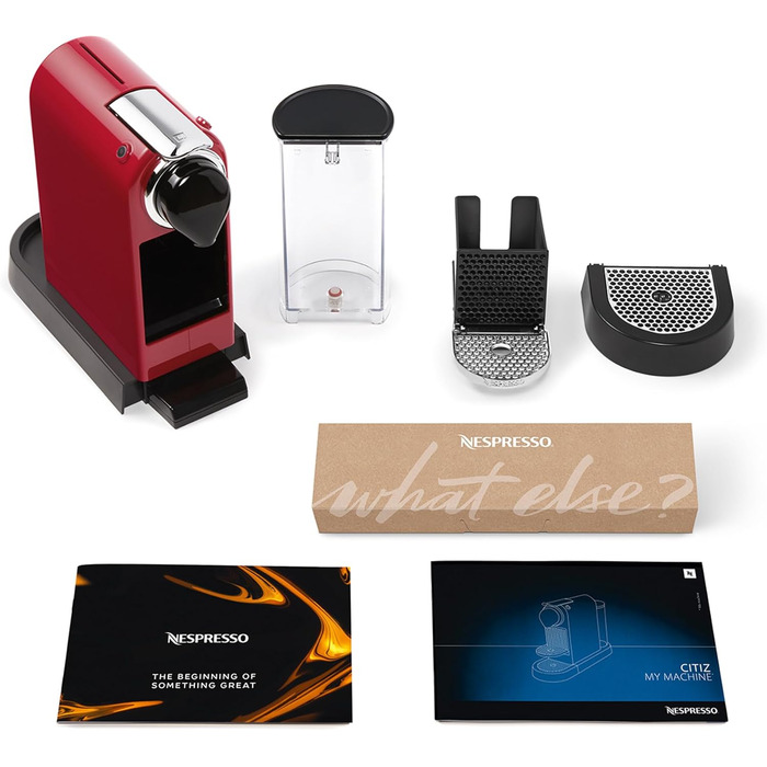 Кавова машина Krups Nespresso CitiZ XN7415, капсульна, 1260 Вт, 19 бар, резервуар 1 л, червона
