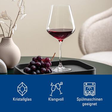 Набір келихів Villeroy & Boch La Divina Burgunder, 4 шт, 200 мл, для вина Бургундія, кришталеве скло, миє в посудомийній машині