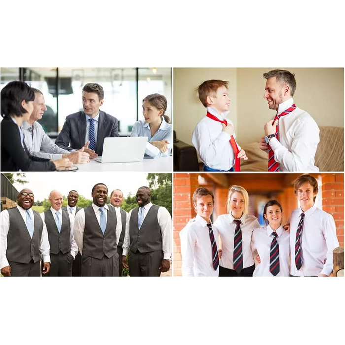 Краватка та нагрудний хустинка HISDERN: комплект для весілля, ділових зустрічей та свят (срібно-сірий)