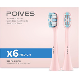 Електрична зубна щітка POIVES P1 Pro з датчиком тиску, 72000 рухів, 4 роки гарантії, 111 днів без ризику, тривалий час роботи акумулятора, колір Midnight Blue (Perlmutt Rosa)