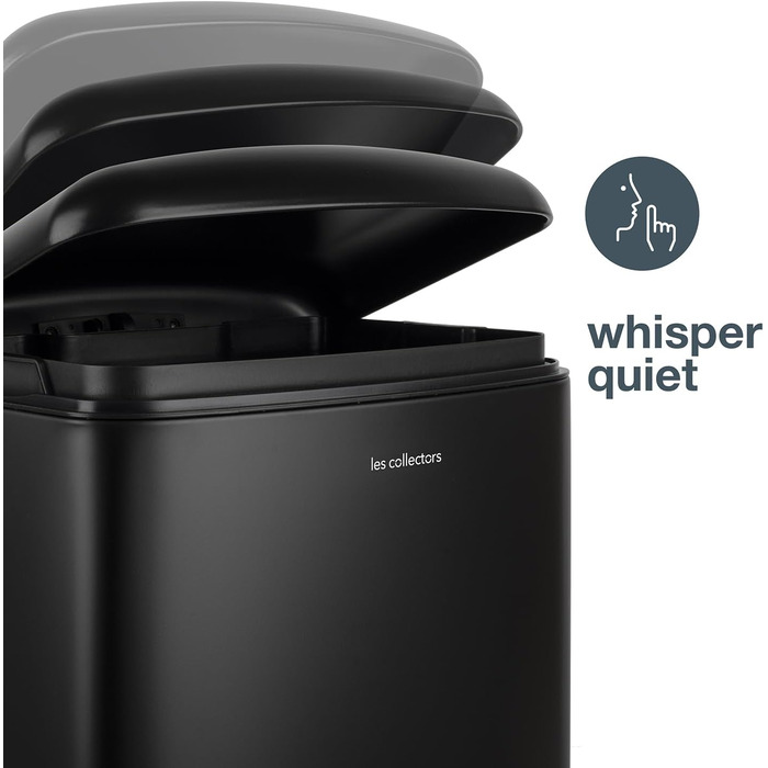 Відро для сміття Les Collectors №712, 30 л, чорне, знімний внутрішній контейнер, тихий закриття