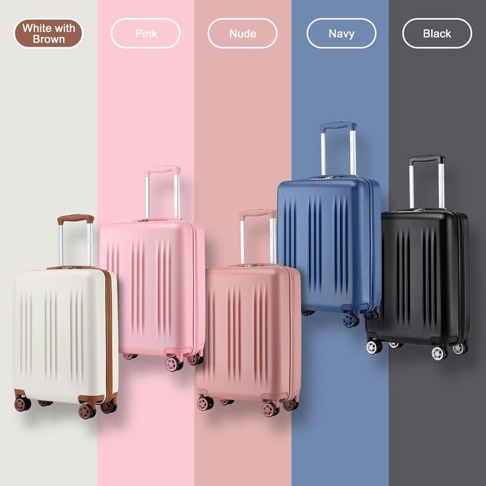 Набір валіз KONO: 3 шт. (55/65/75 см) з TSA-замком, розширювані, легкі, з 4 колесами