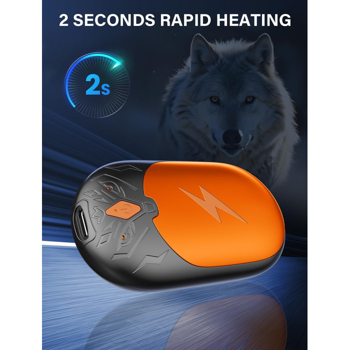 Електричні грілки для рук 2 шт. - Ultraleicht, багаторазові, USB, 3 режими, до 24 годин, для активного відпочинку взимку (Оранжевий)