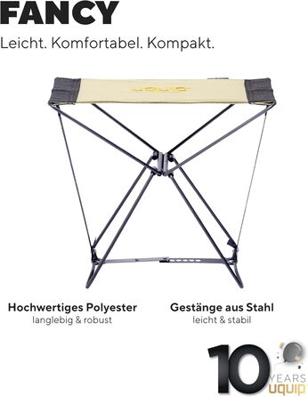Складний туристичний стільчик Uquip Falthocker Fancy Petrol: міцний, компактний, для кемпінгу, відпочинку та подорожей (пісок)