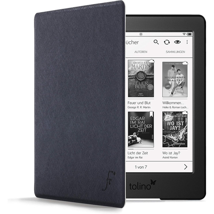 Чохол для Tolino (2019) Roségold: тонкий, легкий, з авто-функцією сну/пробудження, Marineblau