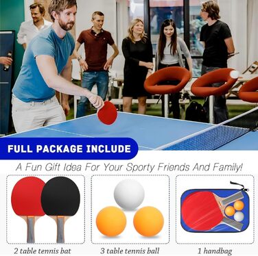 Набір для пінг-понгу преміум-класу: 2 ракетки, 3 м'ячі, сумка. Підходить для початківців та змагань вдома.