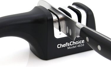 Професійна ручна точилка для ножів Chef'sChoice AngleSelect 15°/20°, для прямих і зубчастих лез, з алмазним абразивом, точне регулювання кута, компактна, 2-етапна