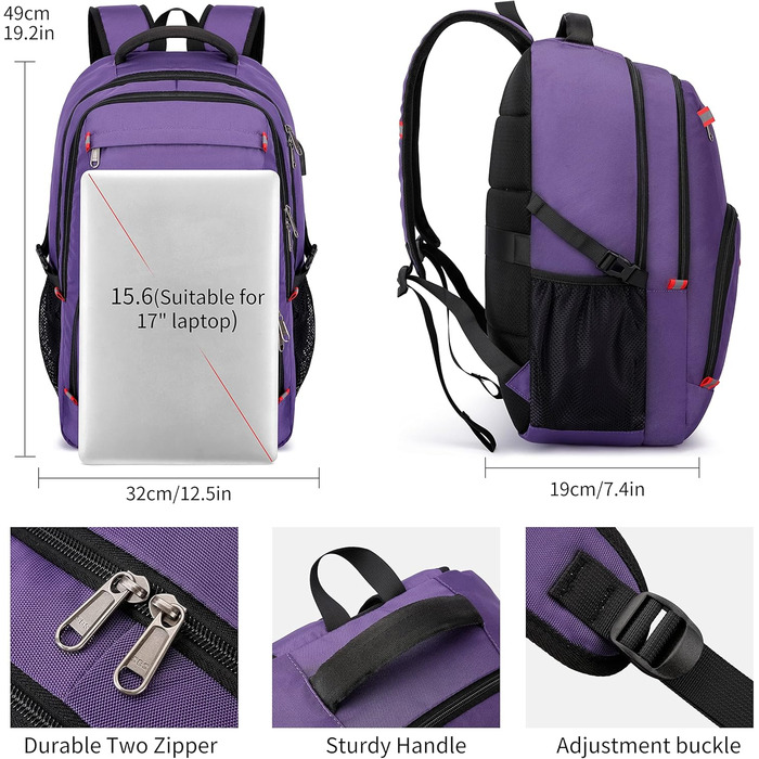 Rucksack Cafele з RFID захистом, USB зарядкою та водонепроникністю для ноутбука 17.3