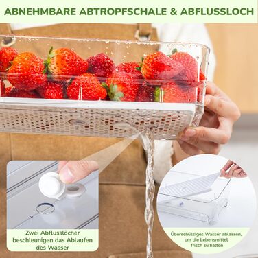 Органайзери для холодильника Antimbee, 4 шт., штабельовані, з кришкою, контейнери для зберігання продуктів в холодильнику, кухні, морозильній камері