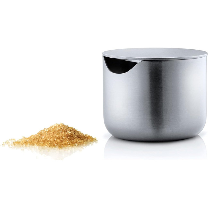 Blomus 63638 Basic Butter Dish, brushed stainless steel, medium & -BASIC- Sugar Bowl made of brushed stainless steel, sugar container ideal for white / brown sugar, timeless design, dishwasher-safe vessel