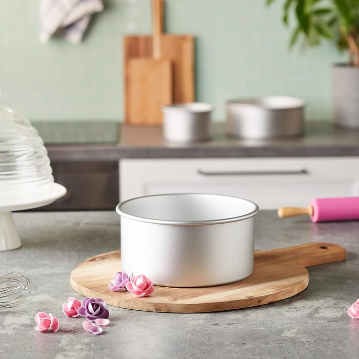 Форми для випічки PME, набір 3 шт, діаметр 15, 20, 25 см, глибина 10 см, сріблясті