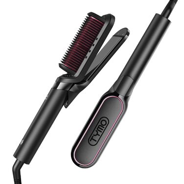 TYMO Випрямляч для волосся - щітка 2-в-1: випрямлення та локони, іонізація, кератин, захист від пошкоджень, для всіх типів волосся