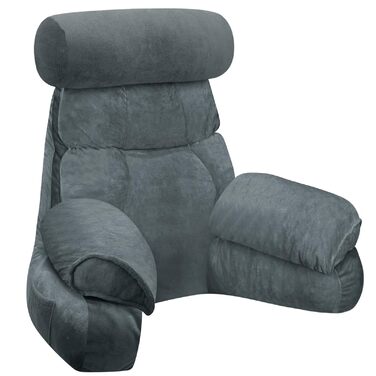 Підлогове крісло-мішок для читання, подушка для спини до ліжка та дивана, 65*23 см (Матовий сірий)