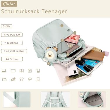 Шкільний рюкзак для підлітків (дівчаток та хлопців) - водонепроникний, великий, для школи, подорожей, повсякденного використання (блакитний)