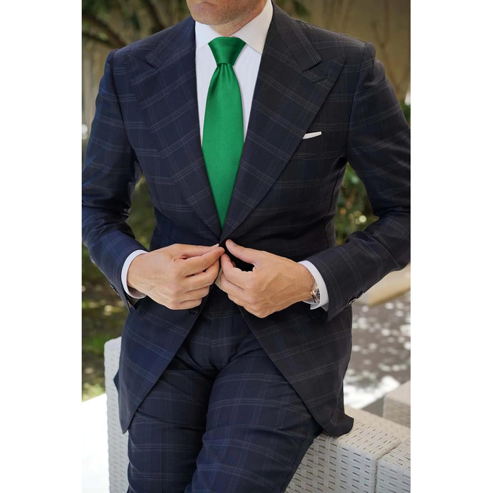 Краватка та нагрудний платок Enlision Solide - однотонні, різні кольори (D2 Зелений 3)